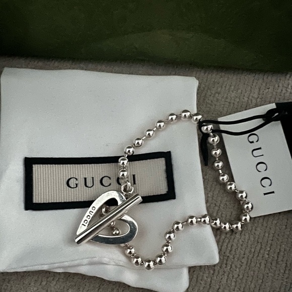 Authentic Gucci Toggle Heart bracelet Sterling Silver - Picture 1 of 5